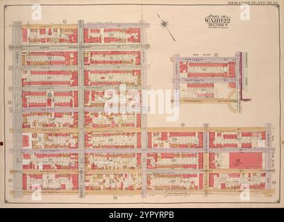 Brooklyn, vol. 1, double page plate No. 25 ; part of Ward 22, section 4 ; [Map Bounded by 8th réunis, 6th Ave., 13th ; include 8th Ave., 16th réunis, 4th Ave.] ; Sub Plan ; [Map Bounded by 8th Ave., 13th équipé ; include 14th assuré, Prospect Park West] 1903 - 1907 by E.B. Hyde & Co. Banque D'Images