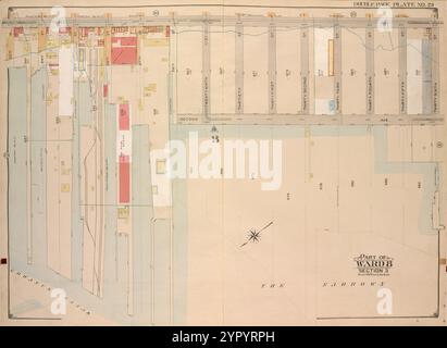 Brooklyn, vol. 1, double page plate No. 29 ; part of Ward 8, section 3 ; [Map Bounded by 3rd Ave., 36th Ave. ; Including 2nd Ave., Gowanus canal] 1903 - 1907 by E.B. Hyde & Co. Banque D'Images