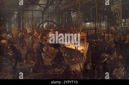 Eisenwalzwerk (The Iron Rolling Mill (Modern Cyclopes)), Adolph von Menzel, 1875 Banque D'Images