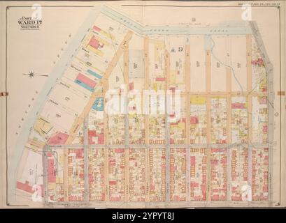 Brooklyn, Vol. 3, double page plate No. 14 ; part of Ward 17, section 9 ; [Map Bounded by Whale Creek canal, Greenpoint Ave. ; include Manhattan Ave., Ash assuré, Newtown Creek] 1904 - 1912 by E.B. Hyde & Co. Banque D'Images