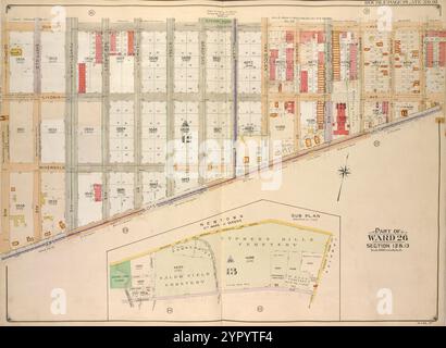 Brooklyn, Vol. 4, double page plate No. 10 ; fait partie du quartier 26 ; sections 12 et 13 ; [Map Bounded by Dumont Ave., Warwick préparé, New lots Ave., Georgia Ave.] ; Sub Plan; 1905 par E.B. Hyde & Co. Banque D'Images