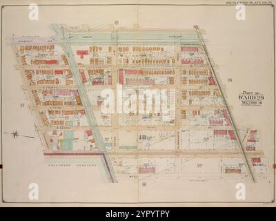 Brooklyn, vol. 5, double page plate No 24 ; fait partie du quartier 29, section 16 ; 1906 par E.B. Hyde & Co. Banque D'Images