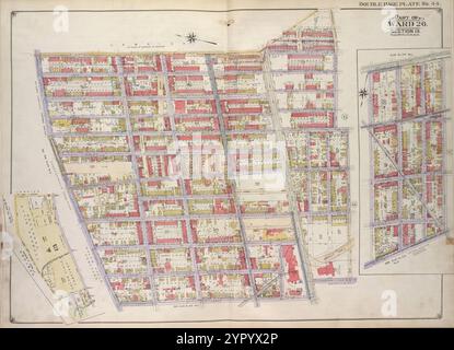 Brooklyn, vol. 1, 2e partie, double page plate No. 44 ; partie de Ward 26, section 13 ; [Map Bounded by Elderts Ave., Atlantic Ave., Glen préparé, Forbell Ave., McKinley Ave. (Magenta Ave.), Autumn Ave. ; y compris McKinley Ave., Fountain Ave., Atlantic Ave., Logan., Jamaica Ave.] ; sous-plan no. 1 [Map Bounded by Atlantic Ave., Dresden équipé, Jamaica Ave., Logan équipé] ; Sub Plan no. 2 [carte bornée par la ligne de démarcation des arrondissements de Brooklyn et Queens, Jamaica Ave., Force tube Ave.] 1916 par E.B. Hyde & Co. Banque D'Images