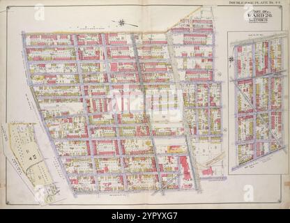 Brooklyn, vol. 1, 2e partie, double page plate No. 44 ; partie de Ward 26, section 13 ; [Map Bounded by Elderts Ave., Atlantic Ave., Glen préparé, Forbell Ave., McKinley Ave. (Magenta Ave.), Autumn Ave. ; y compris McKinley Ave., Fountain Ave., Atlantic Ave., Logan., Jamaica Ave.] ; sous-plan no. 1 [Map Bounded by Atlantic Ave., Dresden équipé, Jamaica Ave., Logan équipé] ; Sub Plan no. 2 [carte bornée par la ligne de démarcation des arrondissements de Brooklyn et Queens, Jamaica Ave., Force tube Ave.] 1916 par E.B. Hyde & Co. Banque D'Images