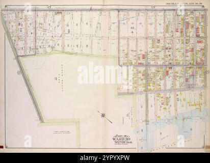 Brooklyn, vol. 2, double page plate No. 26 ; part of Ward 30, sections 18 & 19 ; [Map Bounded by 86th assuré, 17th Ave., Gravesend Bay ; Including Bay 8th assuré, 7th Ave.] 1916 by E.B. Hyde & Co. Banque D'Images