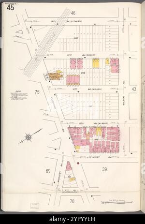 Queens V. 2, plate No. 45 [carte bornée par 14th Ave., Wilson Ave., 9th Ave., Flushing Ave.] 1884 - 1936 Banque D'Images