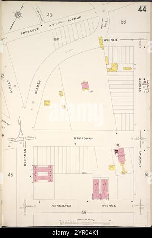 Manhattan, V. 12, plate No. 44 [Map Bounded by Prescott Ave., Academy réunies, Vermilyea Ave., Dyckman réunis] 1913 Banque D'Images