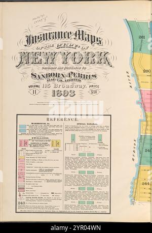 Cartes d'assurance de la ville de New York. Sondé et publié par Sanborn-Perris Map Co., Limited, 115 Broadway, 1893. Volume 11. 1893 Banque D'Images