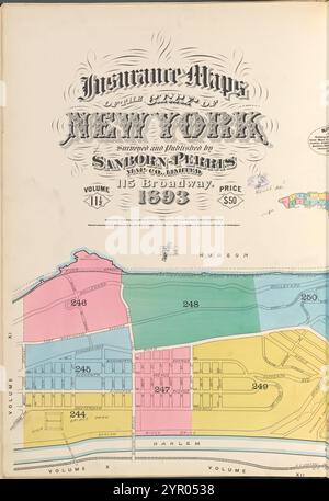 Cartes d'assurance de la ville de New York. Sondé et publié par Sanborn-Perris Map Co., Limited, 115 Broadway, 1893. Volume 11 1/2. 1893 Banque D'Images