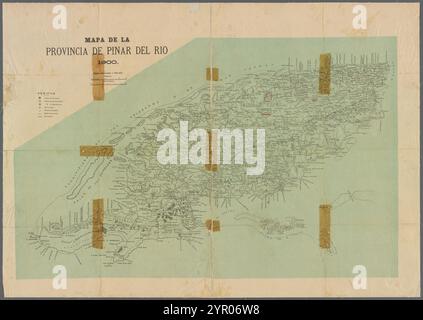 MAPA de la provincia de Pinar del RÃ­o 1900 Banque D'Images