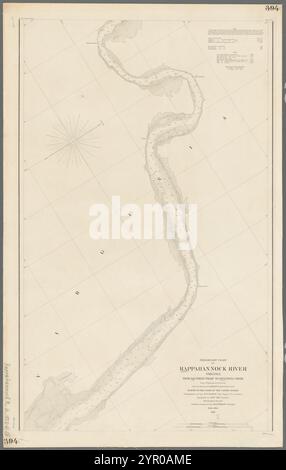 Carte préliminaire de la rivière Rappahannock, Virginie, : From Saunders' Wharf to Occupacia Creek : from a trigonometrical Survey under the direction of A.D. Bache, Superintendent of the Survey of the Coast of the United States 1856 by Bache, A.D. (Alexander Dallas), 1806-1867 Banque D'Images