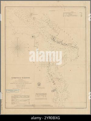 Port de Norfolk, Virginie : extrait d'un relevé trigonométrique sous la direction de A.D. Bache, surintendant du Survey of the Coast of the United States 1857 par United States Coast Survey Banque D'Images
