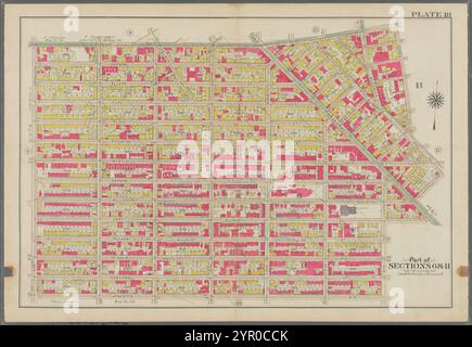 Bordée par Flushing Avenue, Bremen Street, Bushwick Avenue, Willoughby Avenue, Broadway, Hart Street, Stuyvesant Avenue, Lafayette Avenue et Nostrand Avenue, planche 18 1908 by Bromley, George Washington Banque D'Images