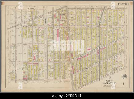 Délimitée par Albemarle Avenue, Ocean Parkway, Church Avenue, Coney Island Avenue, Avenue A., Ocean Avenue, Ditmas Avenue, Coney Island Avenue, Ditmas Avenue et West Street, planche 19 1907 by Bromley, George Washington Banque D'Images