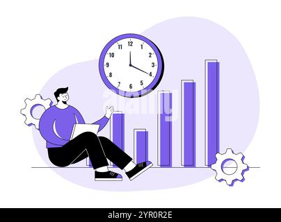 Croissance personnelle, réussite financière, gestion du temps, productivité, efficacité, développement personnel, amélioration personnelle, augmentation des performances Illustration de Vecteur