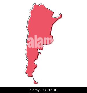 Forme de symbole de carte Argentine, illustration vectorielle d'icône de concept plat de Web de voyage. Illustration de Vecteur