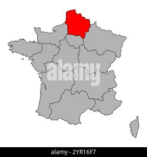 Hauteurs de la forme de symbole de carte de France, vecteur de symbole d'icône de concept plat de Web de voyage. Illustration de Vecteur