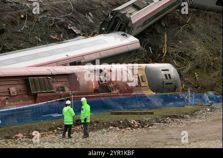 Le site de l'accident de train Virgin à Grayrigg près de Kendal, Cumbria, Royaume-Uni. Banque D'Images