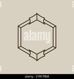 Hexagone sacré avec des dessins mystiques et alchimiques. Illustration de Vecteur