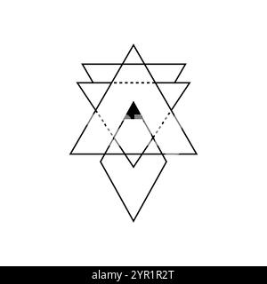 Triangle sacré aux formes mystiques et abstraites. Illustration de Vecteur
