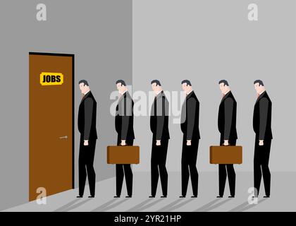 Les ingénieurs sont à la recherche d'un emploi. Les gestionnaires sont sur la bourse du travail. La personne cherche un emploi Illustration de Vecteur