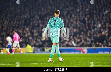 Bart Verbruggen de Brighton lors du match de premier League entre Brighton et Hove Albion et Southampton au stade American Express , Brighton , Royaume-Uni - 29 novembre 2024 - photo Simon Dack / images téléphoto usage éditorial seulement. Pas de merchandising. Pour Football images, les restrictions FA et premier League s'appliquent inc. aucune utilisation d'Internet/mobile sans licence FAPL - pour plus de détails, contactez Football Dataco Banque D'Images