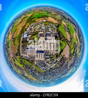 Luftbild, Industriegebiet und Gewerbegebiet Gutenbergstraße, Erdkugel, Fisheye Aufnahme, Fischaugen Aufnahme, 360 Grad Aufnahme, petit monde, petite planète, fisheye Bild, Bork, Selm, Ruhrgebiet, Nordrhein-Westfalen, Deutschland ACHTUNGxMINDESTHONORARx60xEURO *** vue aérienne, zone industrielle et zone commerciale Gutenbergstraße, globe terrestre, image fisheye, image à 360 degrés, monde minuscule, petite planète, image fisheye, Bork, Selm, région de la Ruhr, Rhénanie du Nord-Westphalie, Allemagne ACHTUNGxMINDESTHONORARx60xEURO Banque D'Images