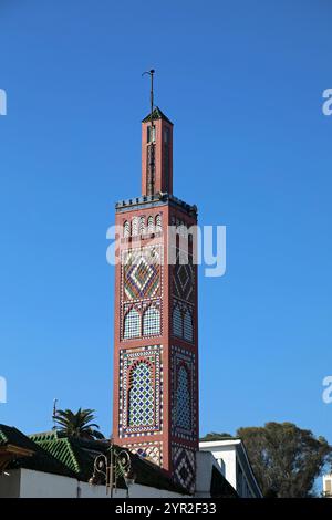 Minaret de la mosquée Sidi Bou Abid à Tanger Banque D'Images