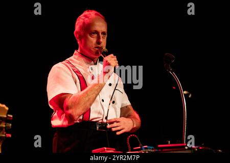 Copenhague, Danemark. 29 novembre 2024. L’artiste américain Litronix donne un concert au Pumpehuset à Copenhague. Banque D'Images