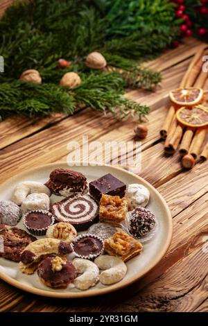 Différents types de biscuits de noël tchèques typiques Banque D'Images