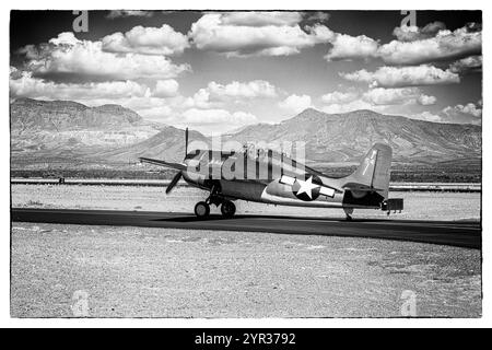 Grumman F4F Wildcat après un vol en Arizona Banque D'Images