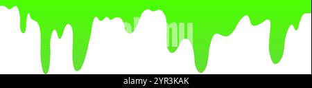 Goo vert goutte à goutte avec des éclaboussures et des effets de buvardage. Blobs de texture de mucus. Illustration vectorielle plate isolée sur fond blanc. Illustration de Vecteur