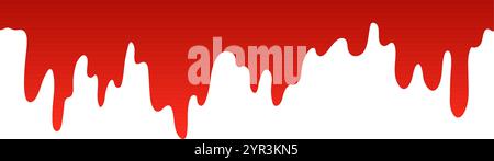 Le sang coule le motif de fond et les éclaboussures de texture liquide tache. Des éclaboussures et des gouttes se forment. Illustration vectorielle plate isolée Illustration de Vecteur