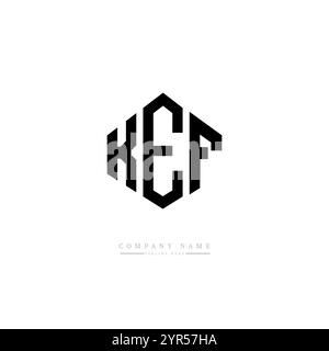 Logo de lettre KEF avec forme de polygone. Logo en forme de polygone et de cube KEF. KEF modèle de logo vectoriel hexagone couleurs blanches et noires. KEF monogr Illustration de Vecteur