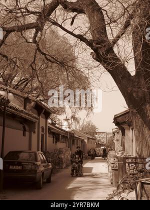 Logement traditionnel chinois hutong à Pékin en Chine Banque D'Images