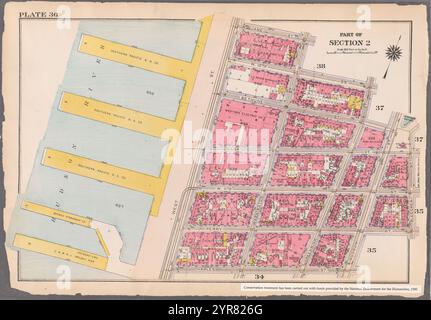 Délimitée par Jane Street, Washington Street, W. 12th Street, Greenwich Street, Bethune Street, Bleecker Street, Perry Street, Hudson Street, Charles Street et West Street, planche 36 1916 Banque D'Images