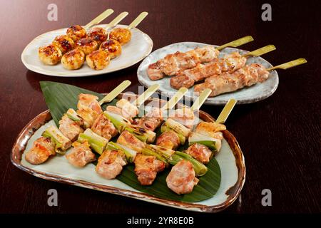 Assortiment de yakitori Banque D'Images