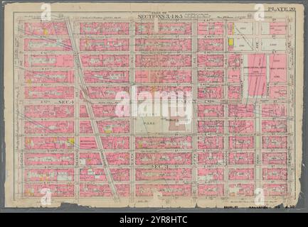 Borné par W. 47th Street, E. 47th Street, Lexington Avenue, E. 36th Street, W. 36th Street, et la huitième Avenue, planche 20 1911 Banque D'Images