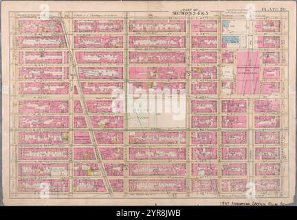 Borné par W. 47th Street, Lexington Avenue, W. 36th Street et Eighth Avenue., plate 20 1897 par Bromley, George Washington Banque D'Images