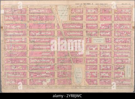 Délimitée par W. 25th Street, E. 25th Street, second Avenue, E. 14th Street, W. 14th Street, et la septième Avenue, planche 14 1897 par Bromley, George Washington Banque D'Images