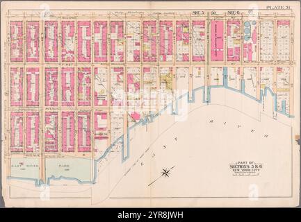 Délimitée par la deuxième Avenue, E. 101st Street, East River, Avenue B et E. 84th Street, plate 31 1897 par Bromley, George Washington Banque D'Images