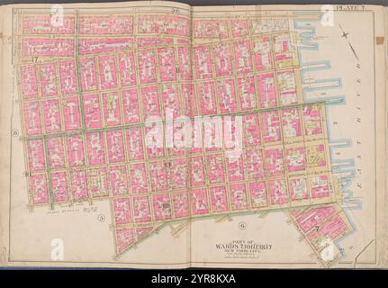 Carte délimitée par E. 3rd produit, East River, Grand préparé, Essex préparé, planche 7 1891 by Bromley, George Washington Banque D'Images
