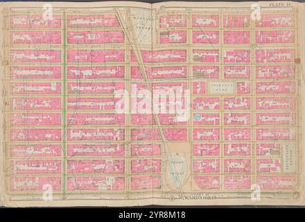 Carte délimitée par W. 25th fabriqué, 2nd Ave., E. 14th fabriqué, 7th Ave., planche 14 1891 par Bromley, George Washington Banque D'Images