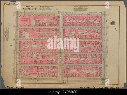 Planche 70, partie de la section 4 : [borné par W. 47th Street, neuvième Avenue, W. 42nd Street et onzième Avenue] 1930 Banque D'Images