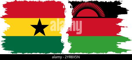 Malawi et Ghana grunge drapeaux connexion, vecteur Illustration de Vecteur