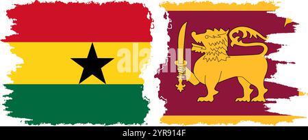 Sri Lanka et Ghana grunge drapeaux connexion, vecteur Illustration de Vecteur