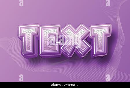 Effet texte de style vectoriel modifiable 3D. Illustration de Vecteur