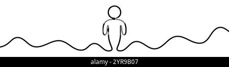 Dessin de ligne continue de personnes. Dessin au trait de l'icône avatar. Une ligne d'utilisateur Illustration de Vecteur