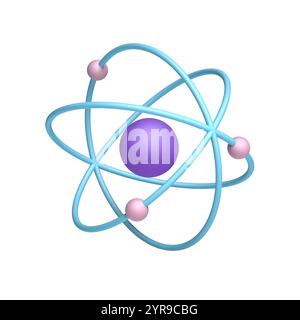 ATOM. Structure atomique. Vide. Formation scientifique. illustration 3d. Banque D'Images