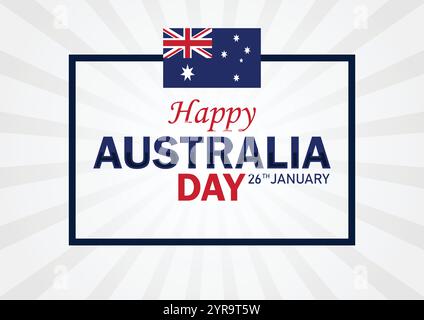 Papier peint Happy Australia Day avec des formes et typographie, bannière, carte, affiche, modèle. Joyeux Australia Day, fond moderne Illustration de Vecteur